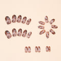Ombre False Nails En forme d'ovule Prêt-à-porter Nails