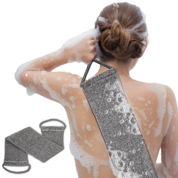 Serviette exfoliante pour corps en fibre de bambou premium - Exfoliation douce et propre pour