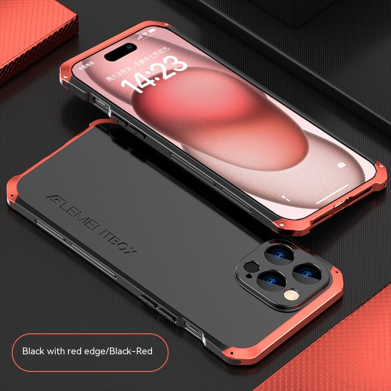 Couvercle de protection pour téléphone portable TPU Cadre métallique Trois sections