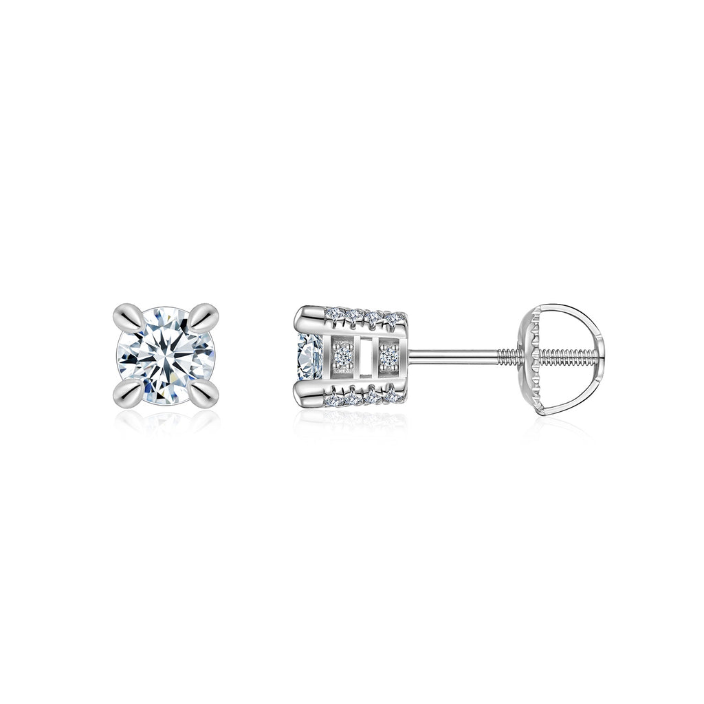S925 Boucles d'oreilles en argent moussanite Sterling