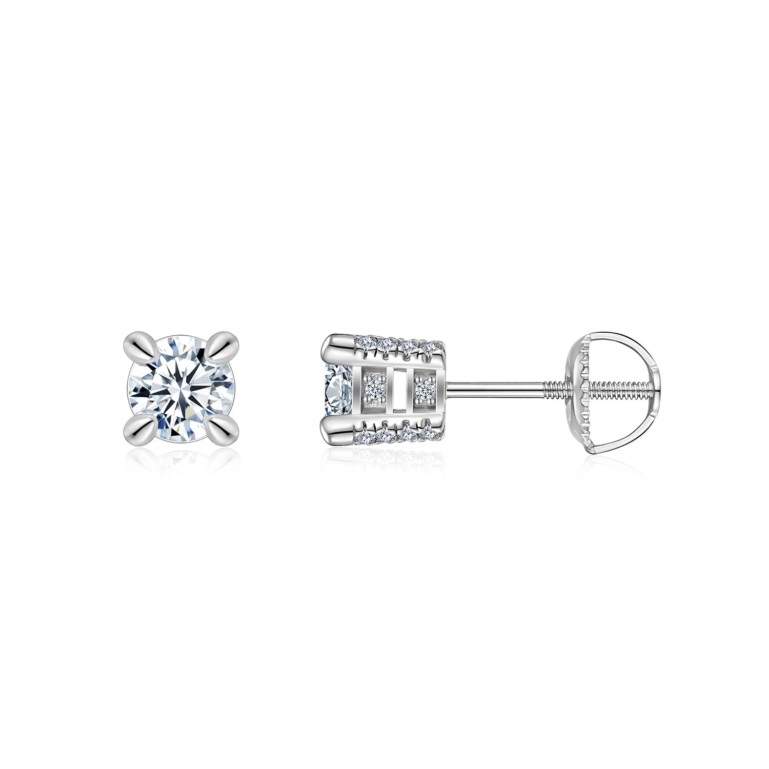 S925 Boucles d'oreilles en argent moussanite Sterling