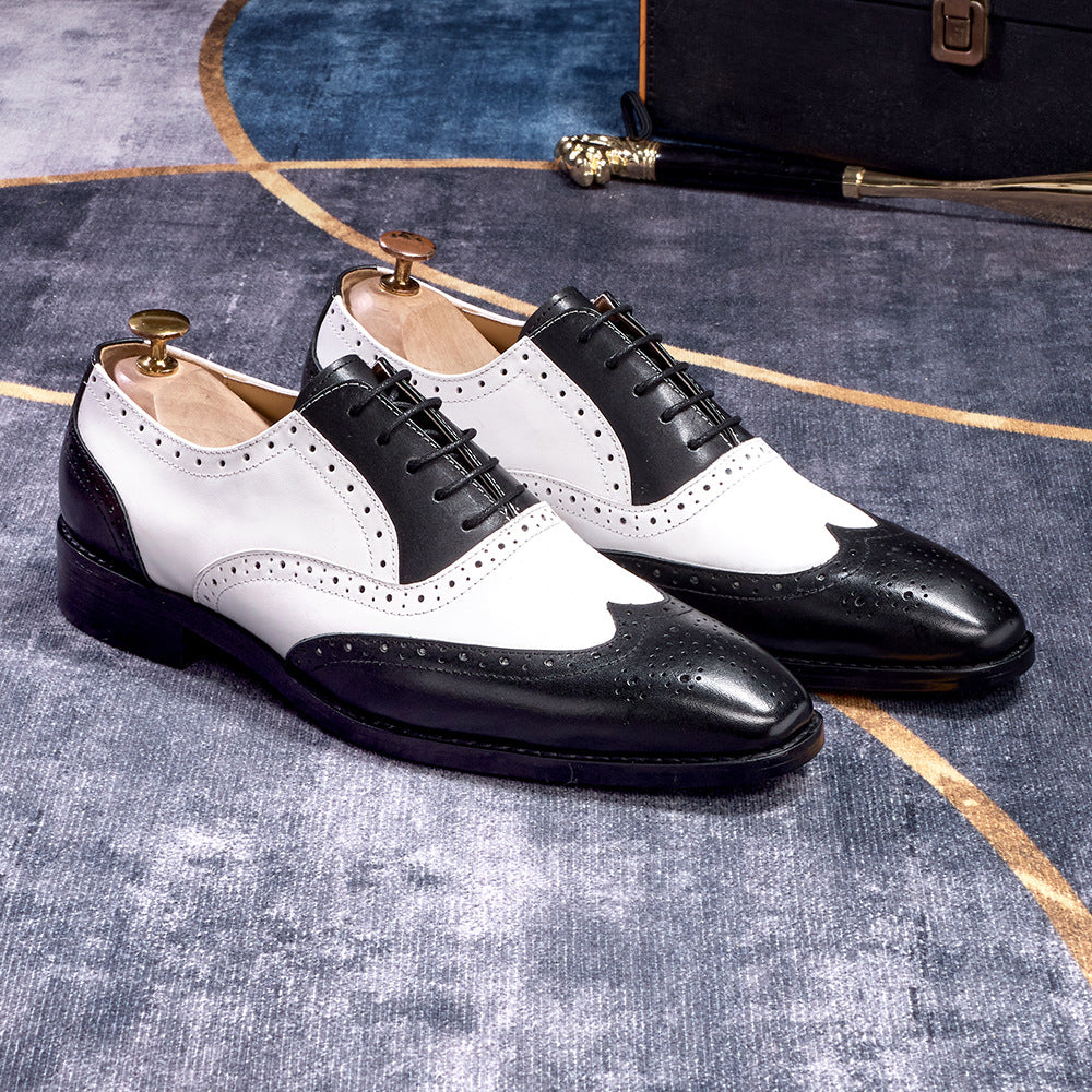 Brogues européennes et américaines pour hommes d'affaires et occasionnels portant des orteils pointus