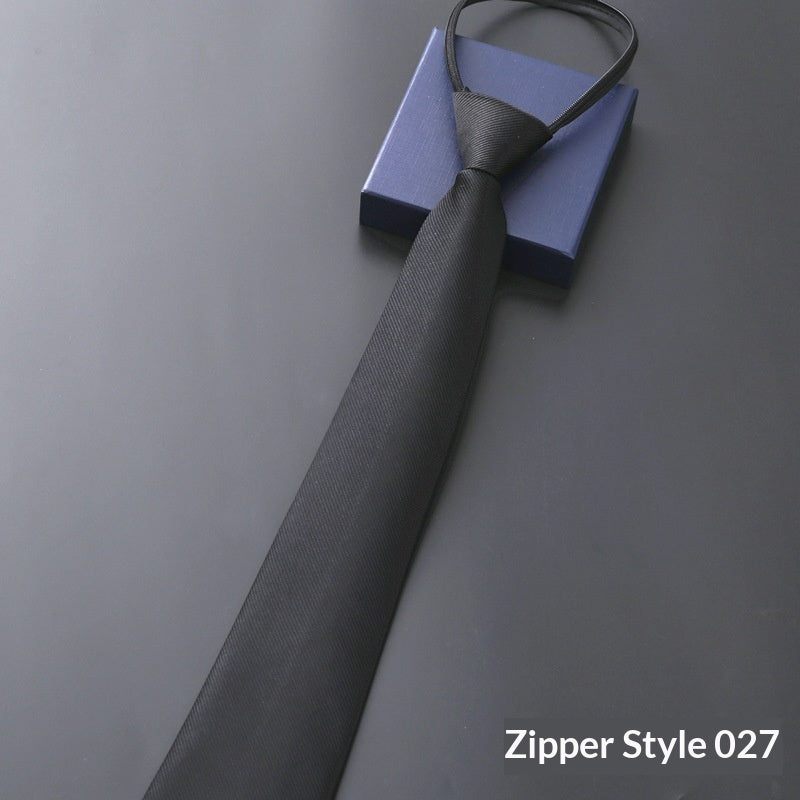 Mens Business Tie Zipper formel avec bandes bleues