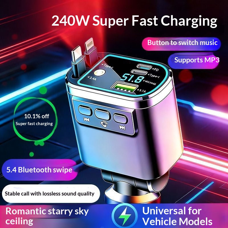 Chargeur Bluetooth Bluetooth 240W avec câble rétractable