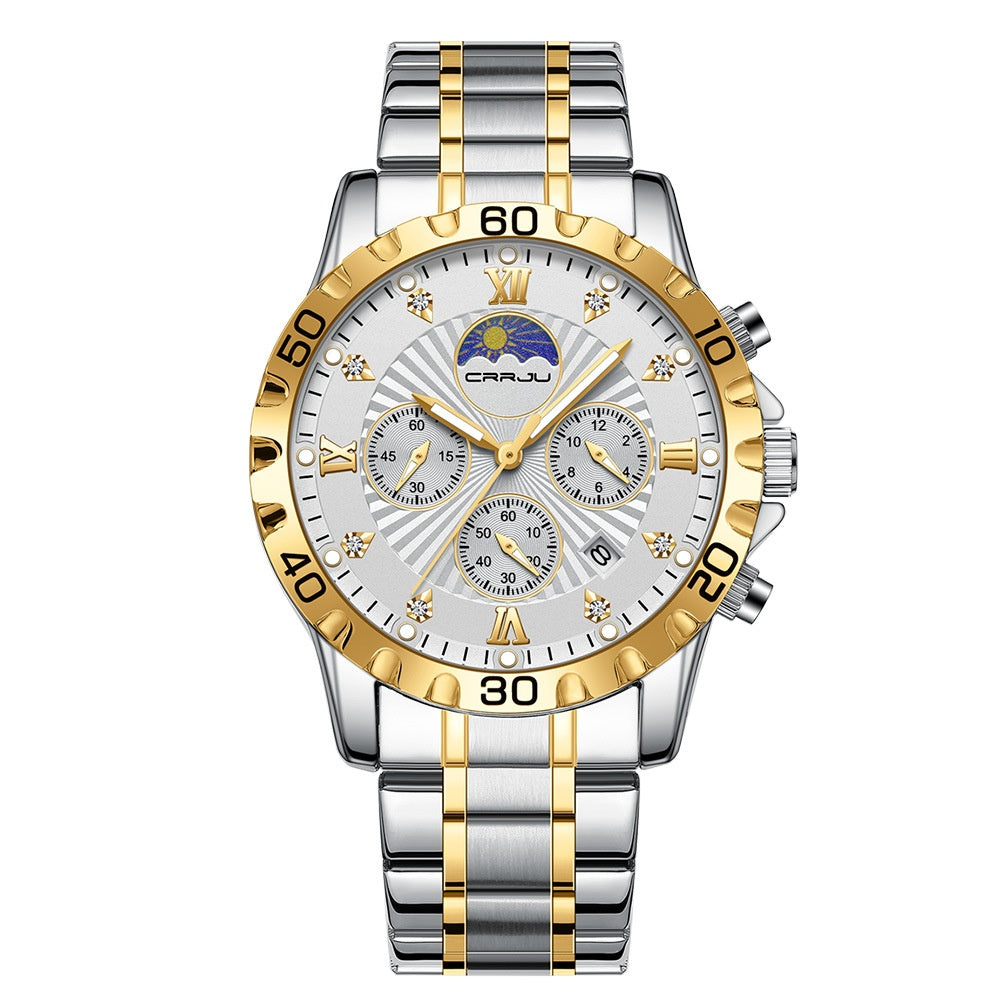 Hommes Multifonctionnel Business Calendar Quartz Watch