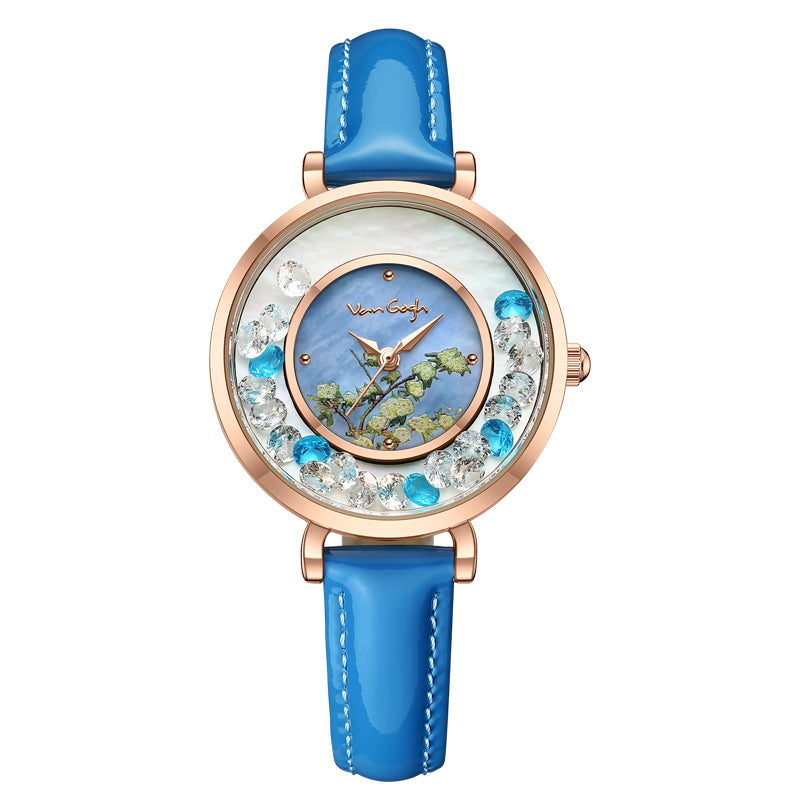 VAN GOGH Geneva Series Petites secondes Bracelet en cuir à la main Montres pour femmes