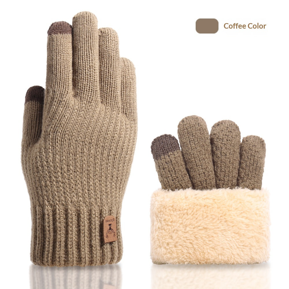 Gants à écran tactile d'automne et d'hiver pour les hommes avec doublure en polaire