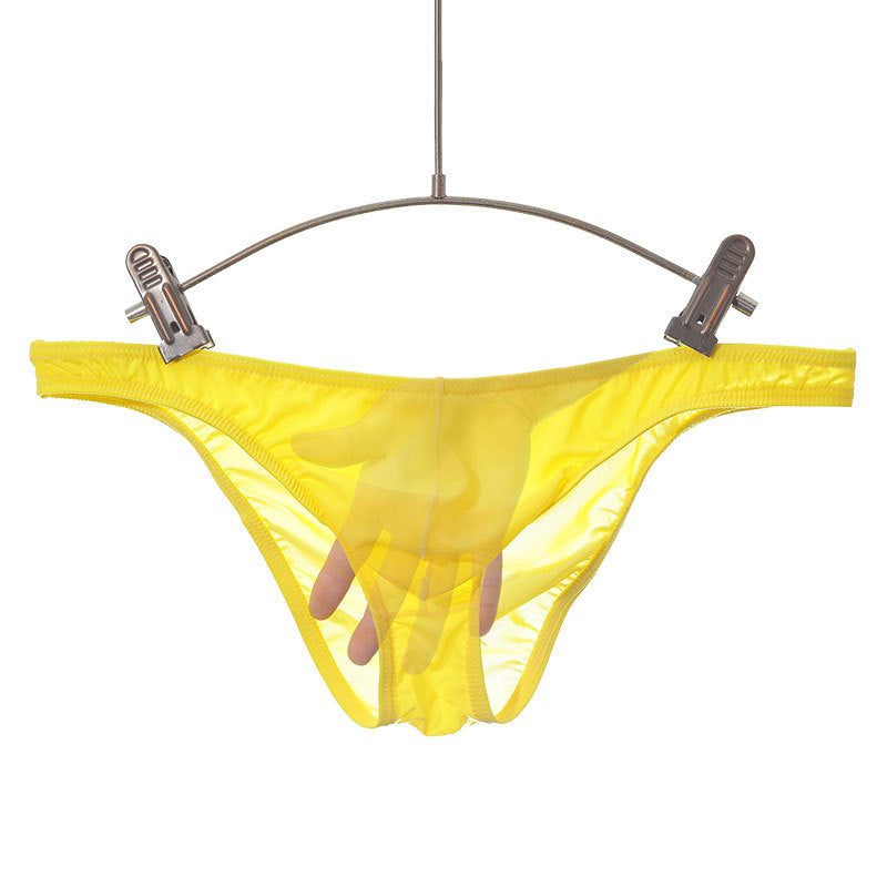 Slip homme transparent Basse taille Silk de glace ultra-fine en forme de T