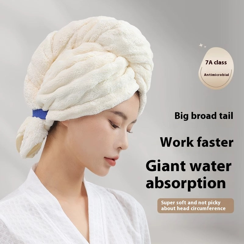 Bubble Velvet Large Queue sèche-cheveux Serviette de douche à séchage rapide