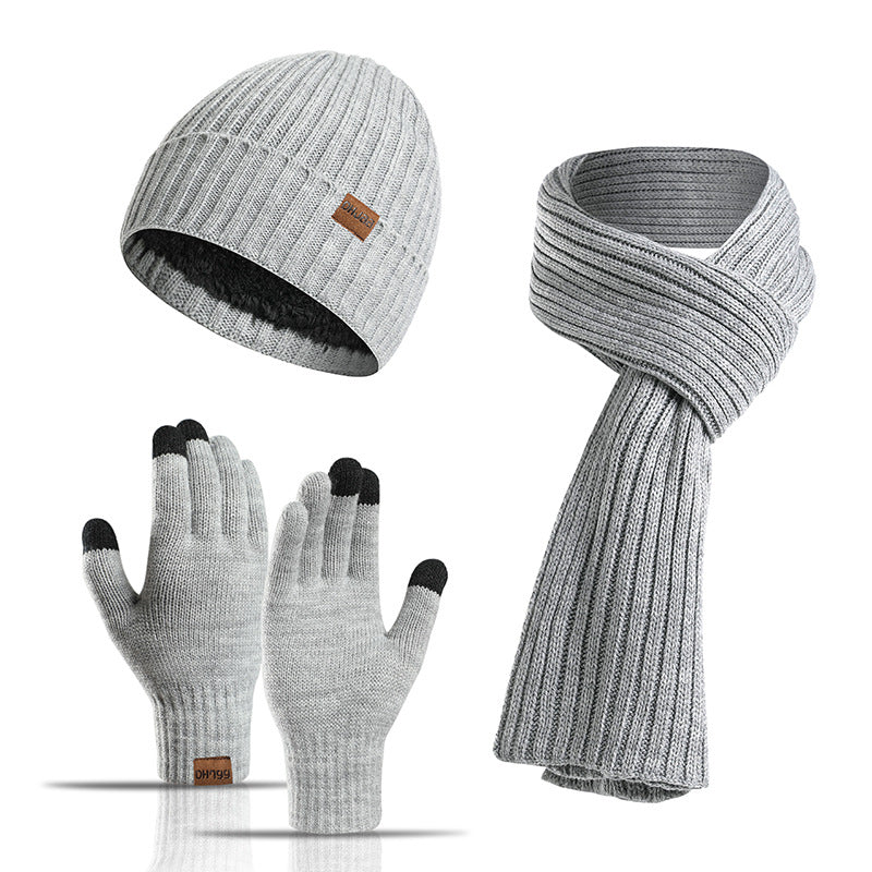 Gants de chapeau d'écharpe de couleur solide d'hiver en tricots