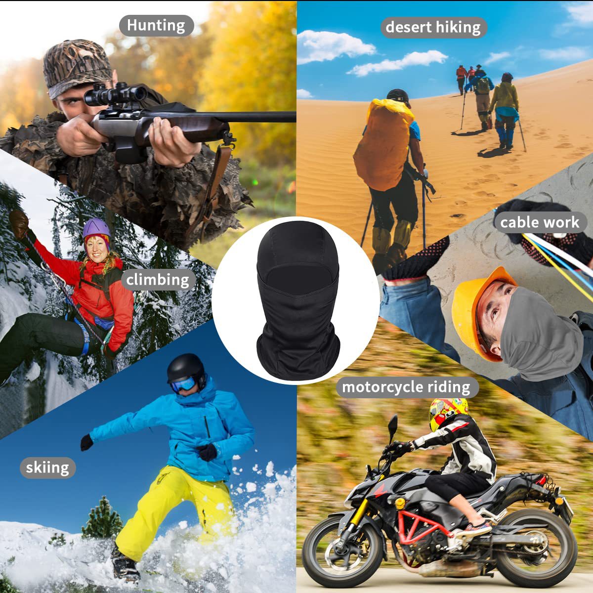 Masque de ski Unisex Balaclava Moto Élégant et léger Bouclier de protection contre la poussière