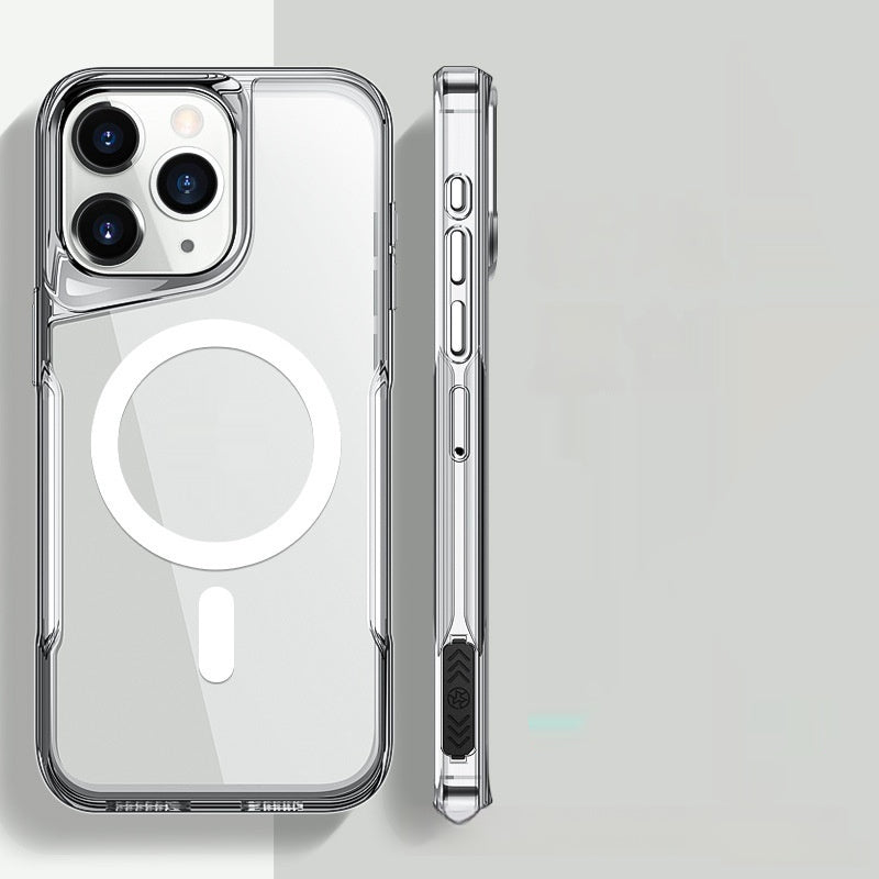 High Transparent Acrylique magnétique transparent Protection anti-goutte Mobile Phone Shell