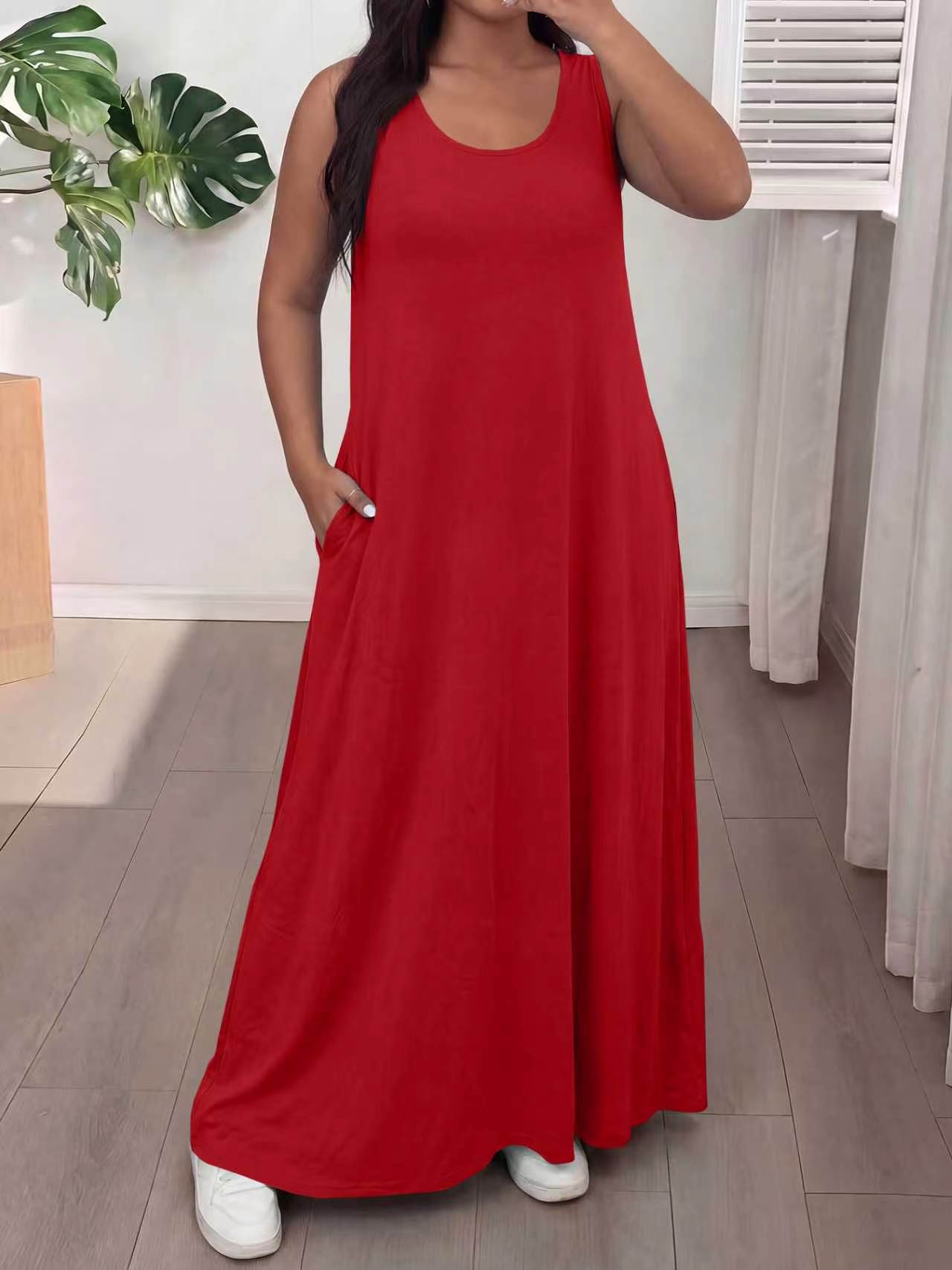 Robe Maxi sans manches pour femmes d'été
