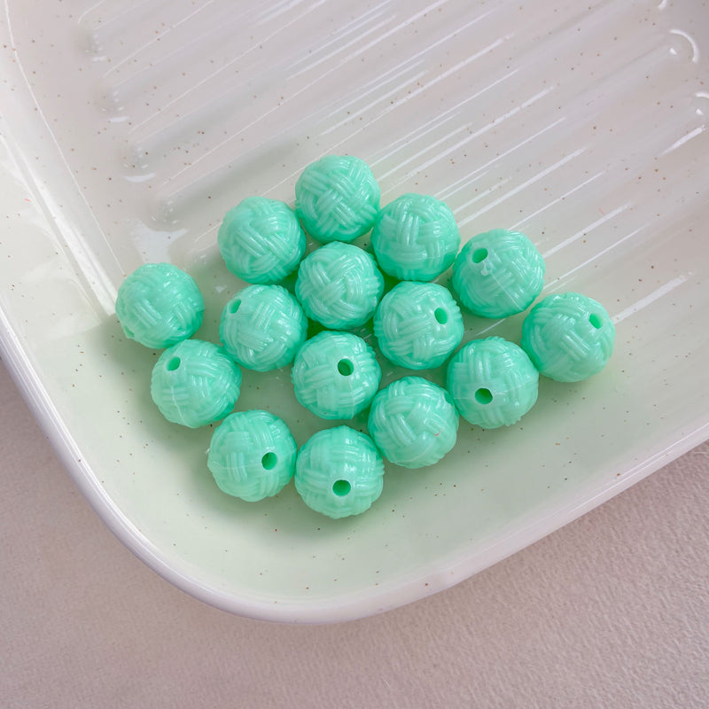 Perles d'espacement rond en acrylique texturé avec trou droit