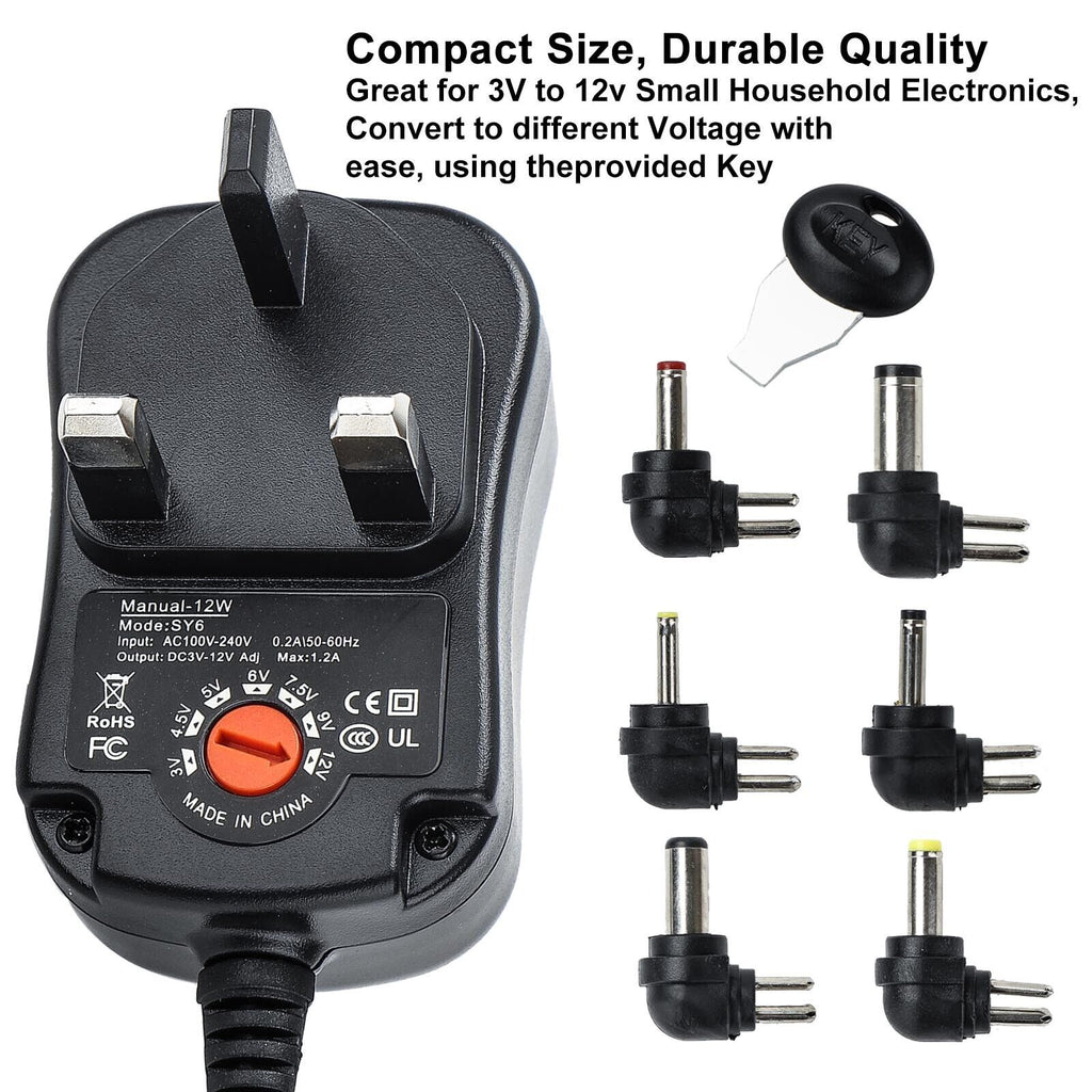 Universel 3-12V Adaptateur de tension réglable Chargeur d'alimentation USB AC DC