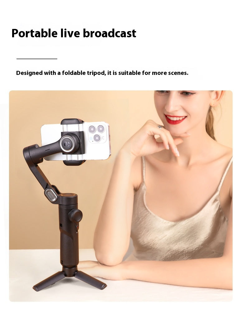 Selfie Trois axes Anti-shake Tripod main tête stabilisateur téléphone mobile