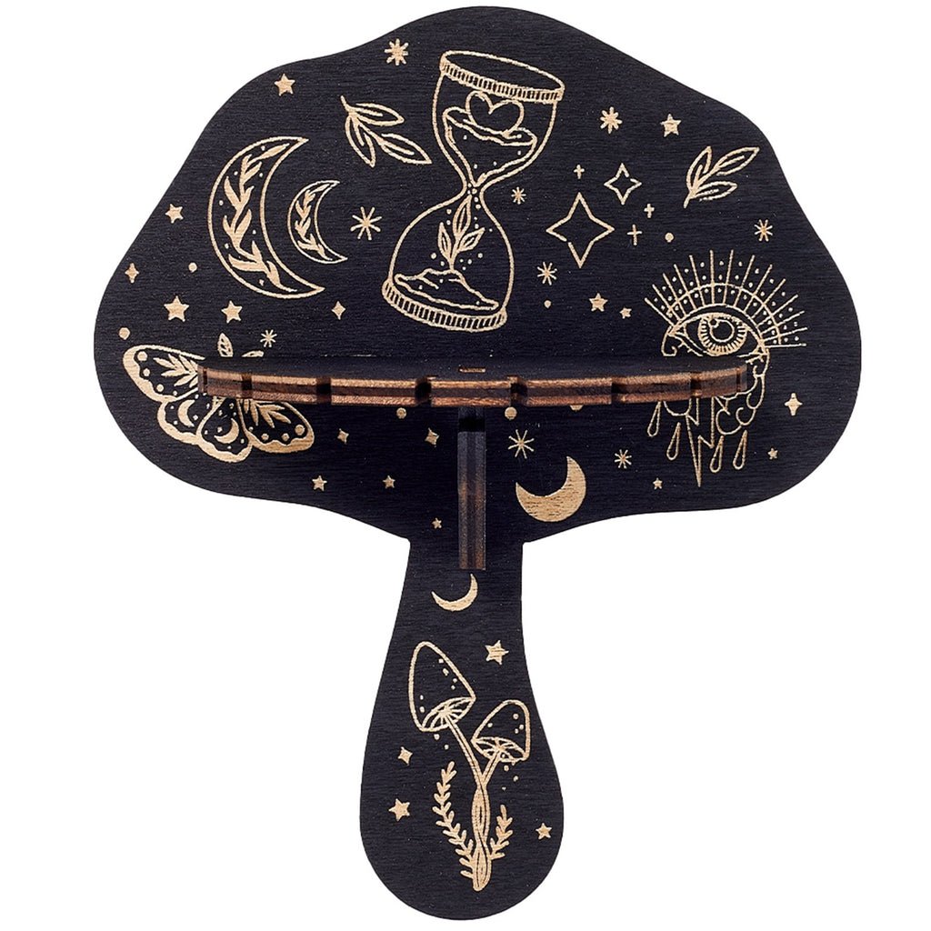 Porte pendule en bois de champignons