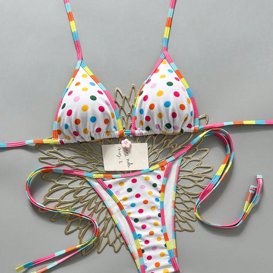 Maillot de bain bicolore imprimé pour femmes