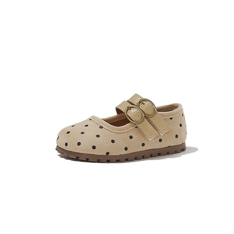 Printemps & Automne Enfants Forest Style Polka Dot Chaussures en cuir