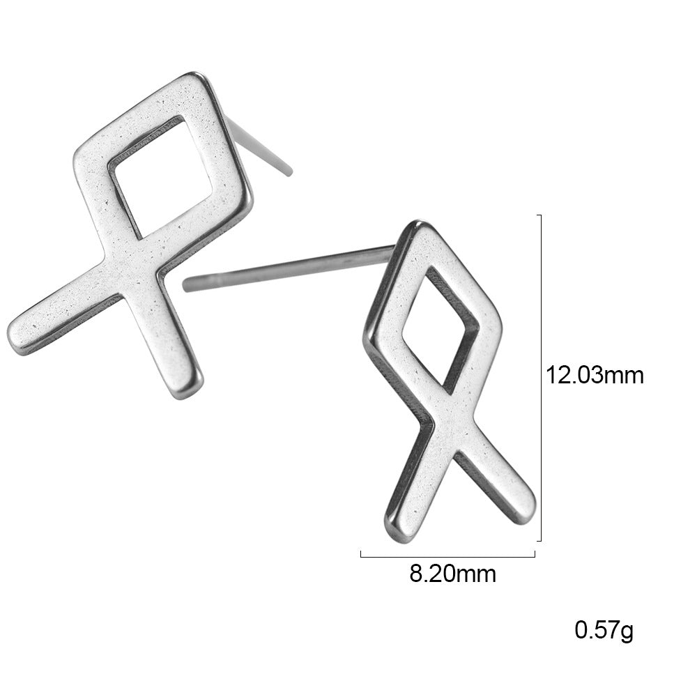 Boucles d'oreilles Nordic Rune en acier inoxydable