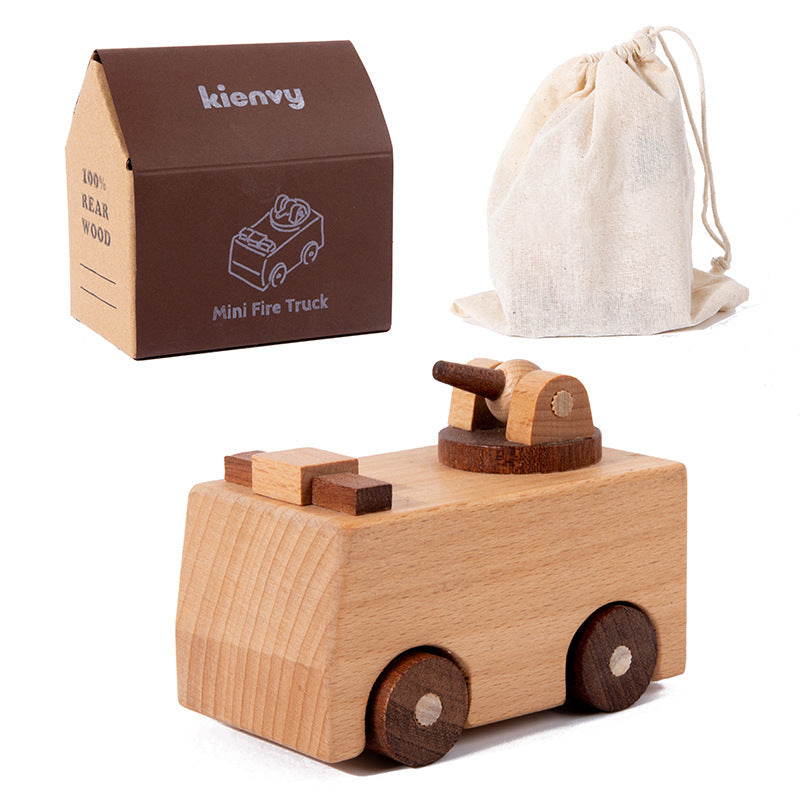 Voiture de jeu de caricature en bois massif pour enfants