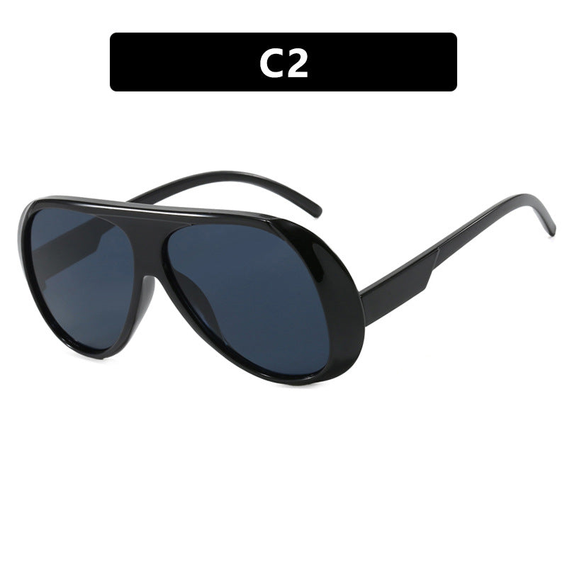 Lunettes de soleil modement surdimensionnées de style grenouille