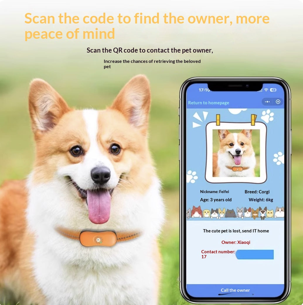 Localisateur de code QR pour les chats Petits chiens