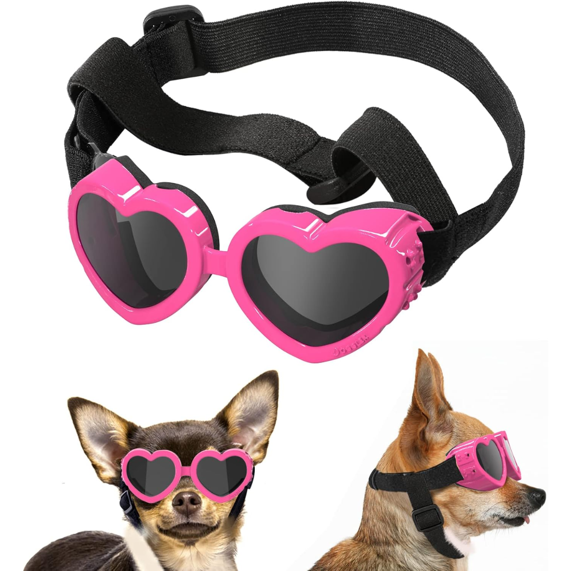 Small Dog Sunglasses UV Protection Heart Shape Dogs Goggles