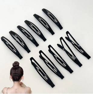 Clip cheveux noirs pour Tidying Side-swept Bangs and Loose Strands Style femme