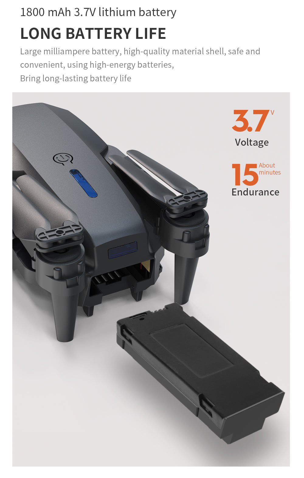 E88Pro - Caméra double - Double batterie-BLACK