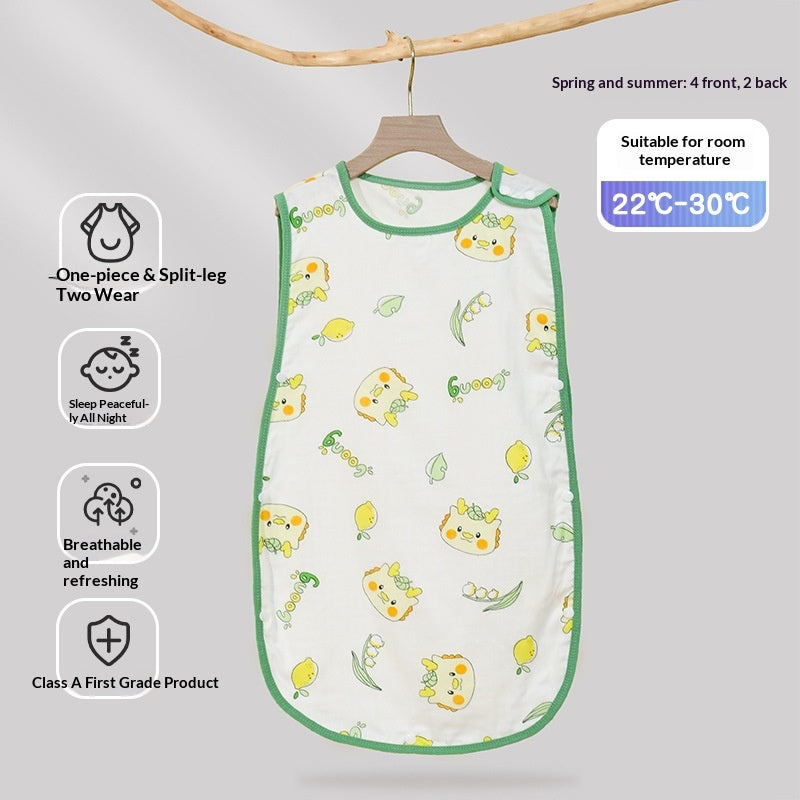 Baby And Toddler Summer Sleeping Bag Class A Pure Cotton Gauze Vest Style