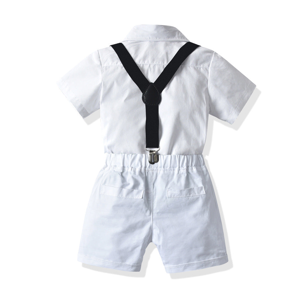 Chemise blanche à manches courtes pour garçons