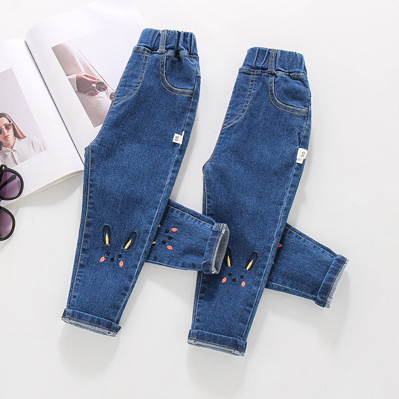 Jeans de coton casual stretch pour filles
