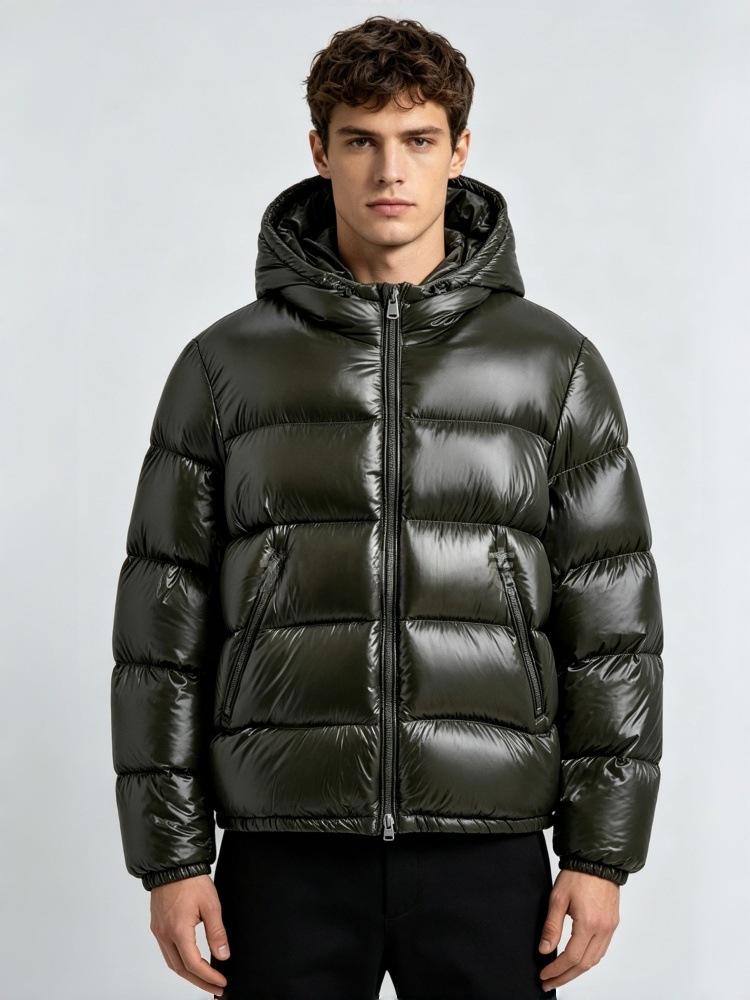 Hommes Coton à capuche Veste rembourrée Casual and Warm European American Style Outerwear