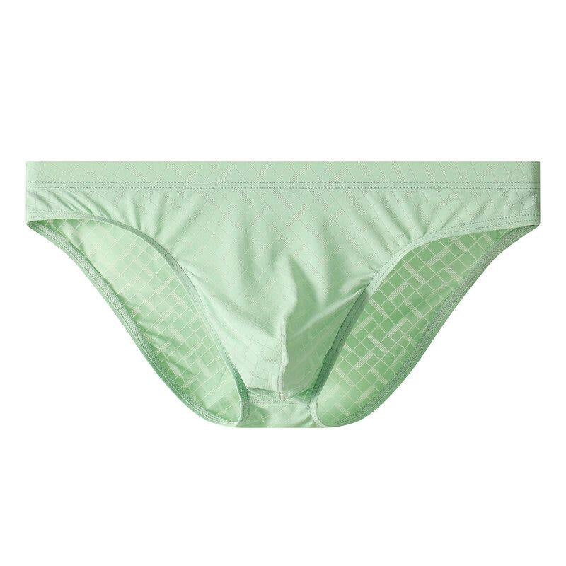 Hommes Silk glacé Transparent slips mince taille basse Sexy