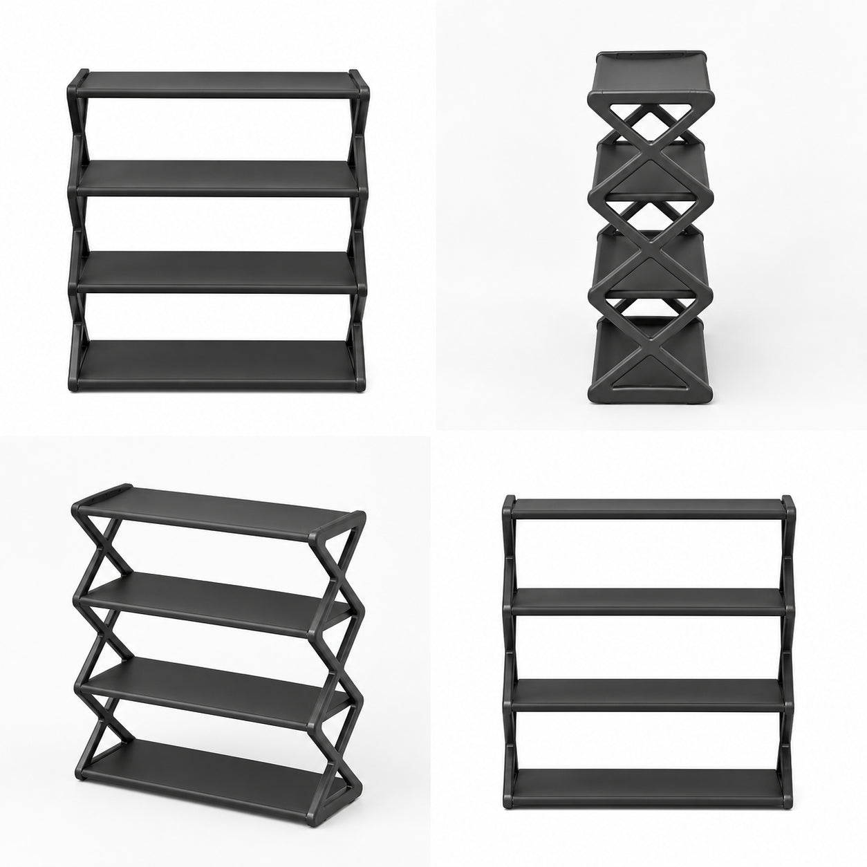 Raquette à quatre rangées de chaussures Narrow - Organisateur de chaussures simple pour la maison