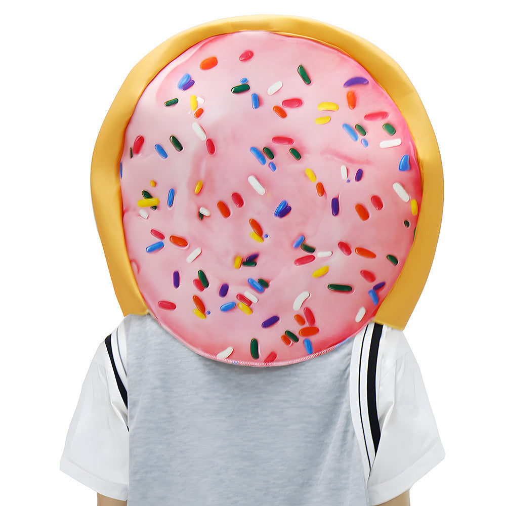 Halloween Party COS Donut Head Set Strawberry Cake Props scène performance costume
