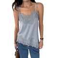 Dentelle polyvalente et satin Chic Asymétrique Slip Camisole
