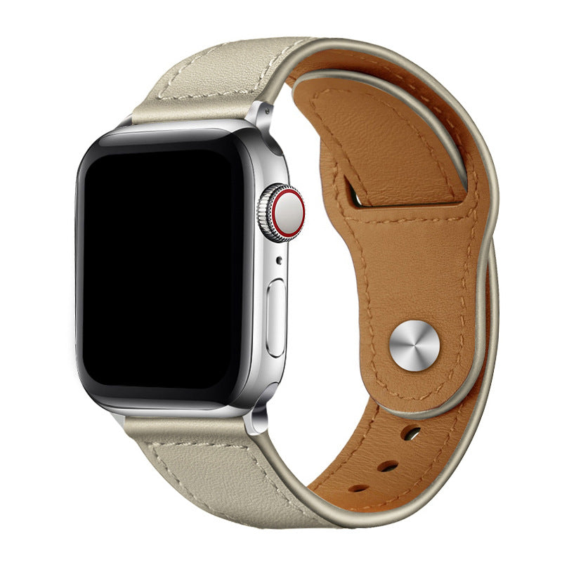 Bracelet de montre en cuir de vache de couleur pure
