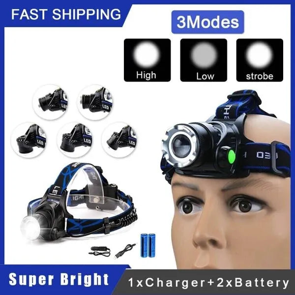 Lampe phare LED Rechargeabl lampe de poche lampe de poche lampe de camping lampe de travail