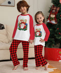 Ensemble de vêtements parents-enfants de Noël manches longues T-Shirt Plaid Pantalons de famille