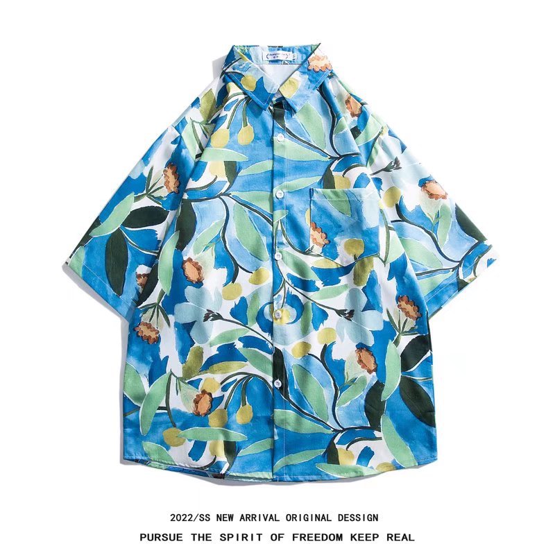 Chemise à manches courtes de plage hawaïenne pour hommes