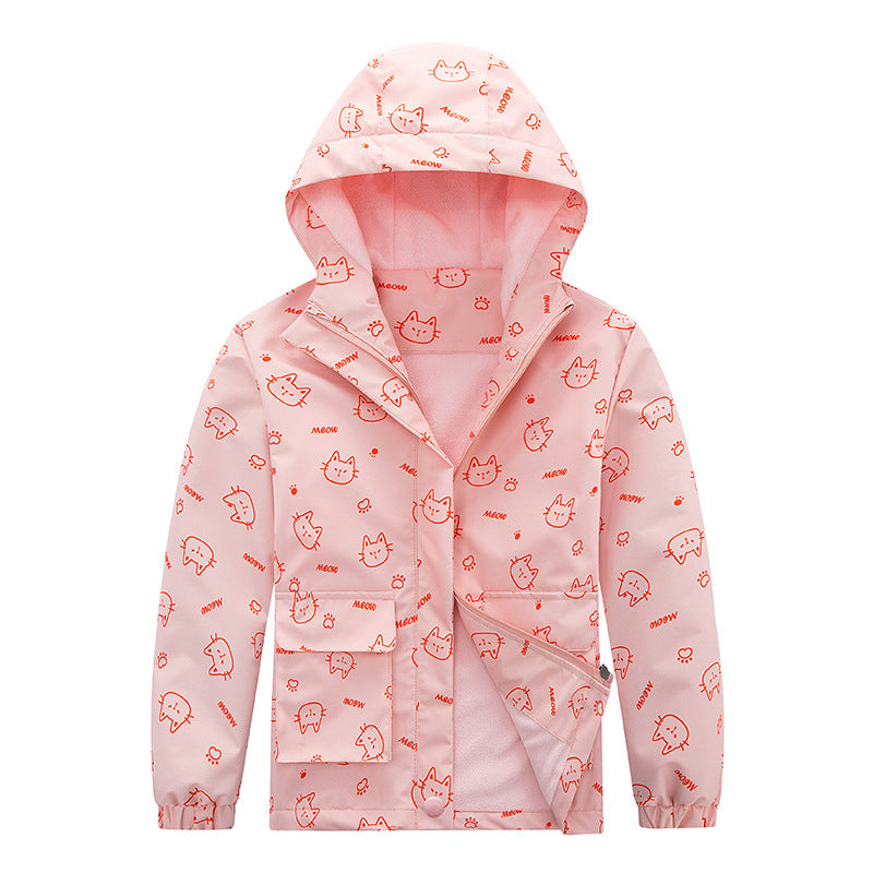 Veste imperméable à l'eau en manteau pour enfants