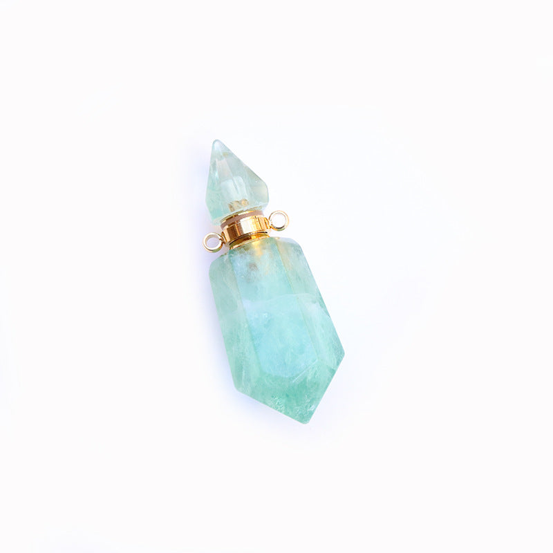 Pendentif de chaîne de bouteille de parfum en cristal naturel
