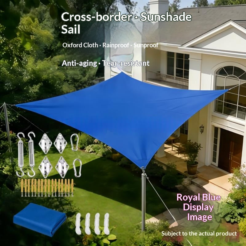 Voile d'ombre solaire à quatre corners avec accessoires pour cour extérieure et utilisation commerciale