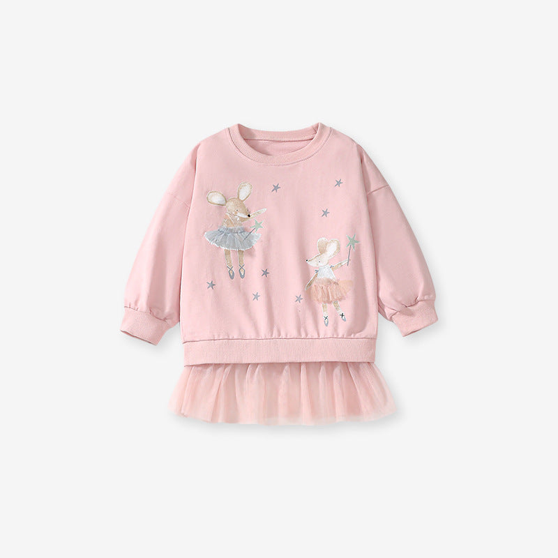 Filles Long Sleeve Top and Pantalons Set - Casual Confortable deux pièces Outfit pour les enfants Daily W