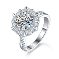 S925 Argent Sterling 2ct Anneau de Moissanite