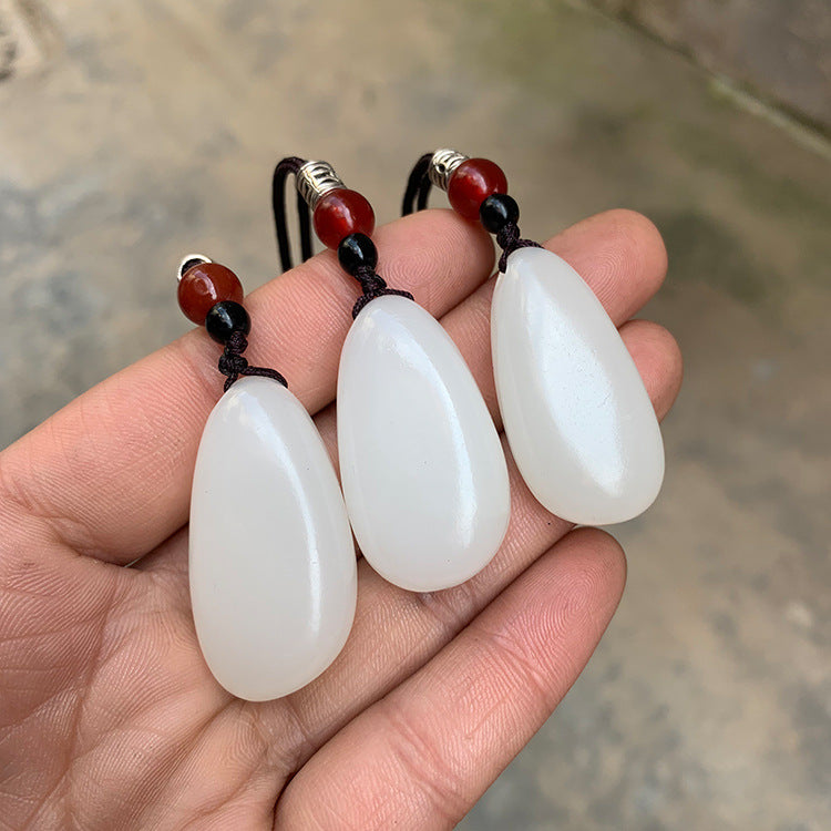 Naturel Hetian Jade Russet Skin Seed Stone Pendentif Afghanistan White Jade Pebble Collier