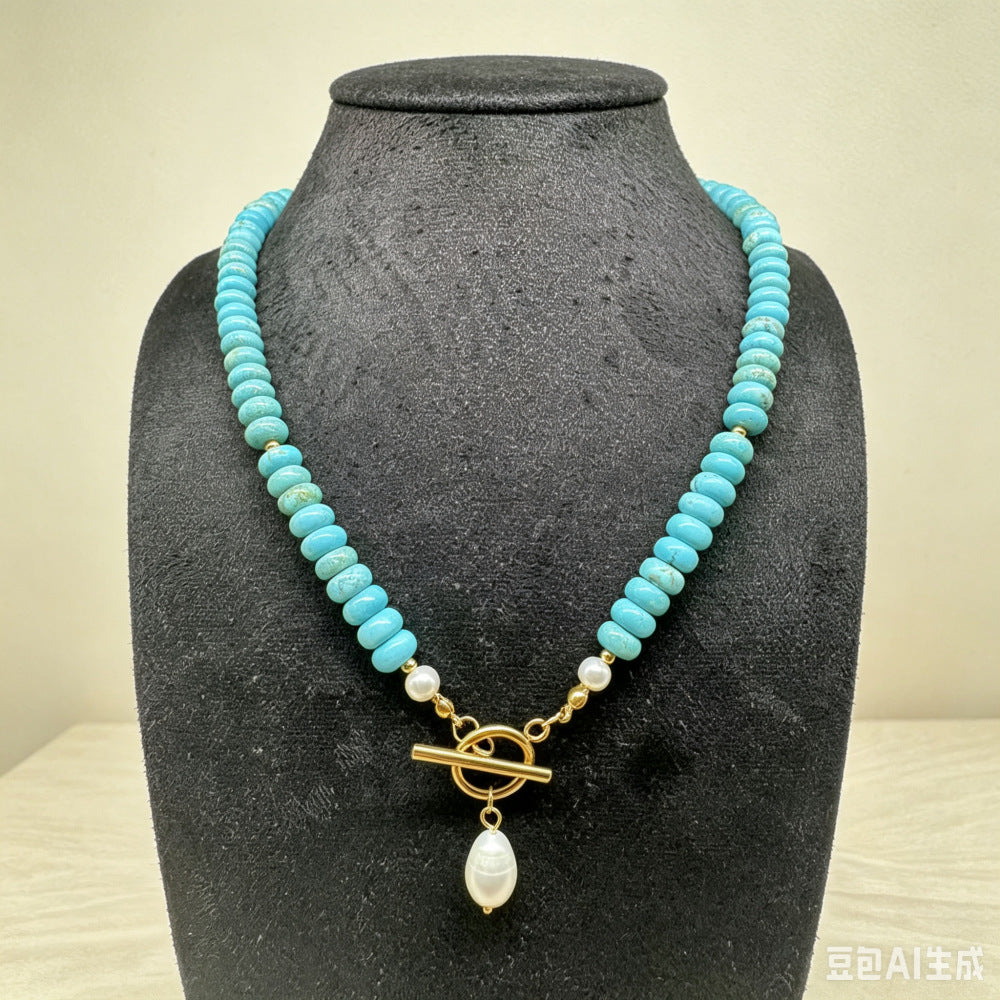 Collier en pierre naturelle Turquoise Pearl