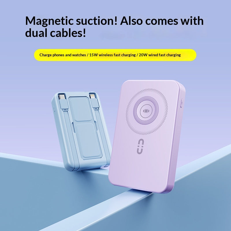 Chargeur sans fil magnétique avec support à double bobine intégré